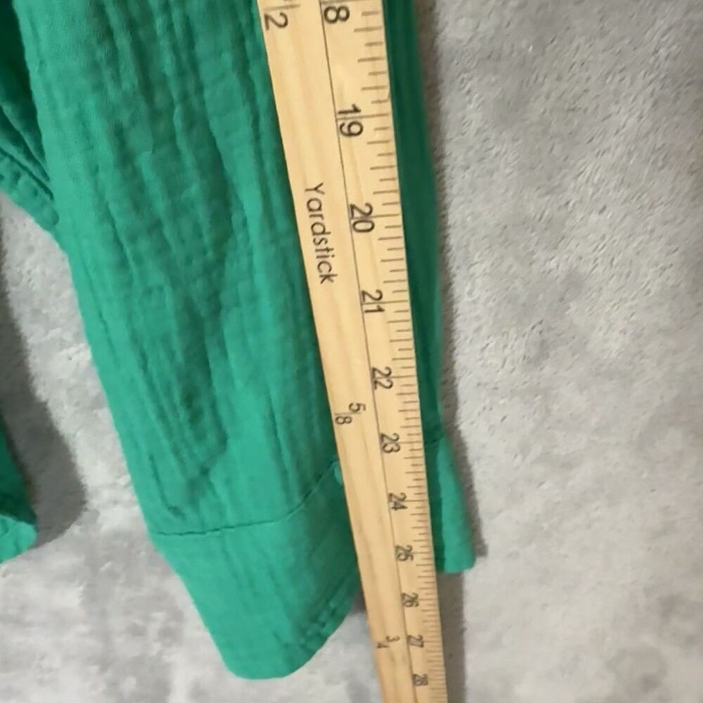 NWT J Crew Women M Kelly Green Double Gauze Button Up Long Sleeve Shirt BY043 - Picture 7 of 8